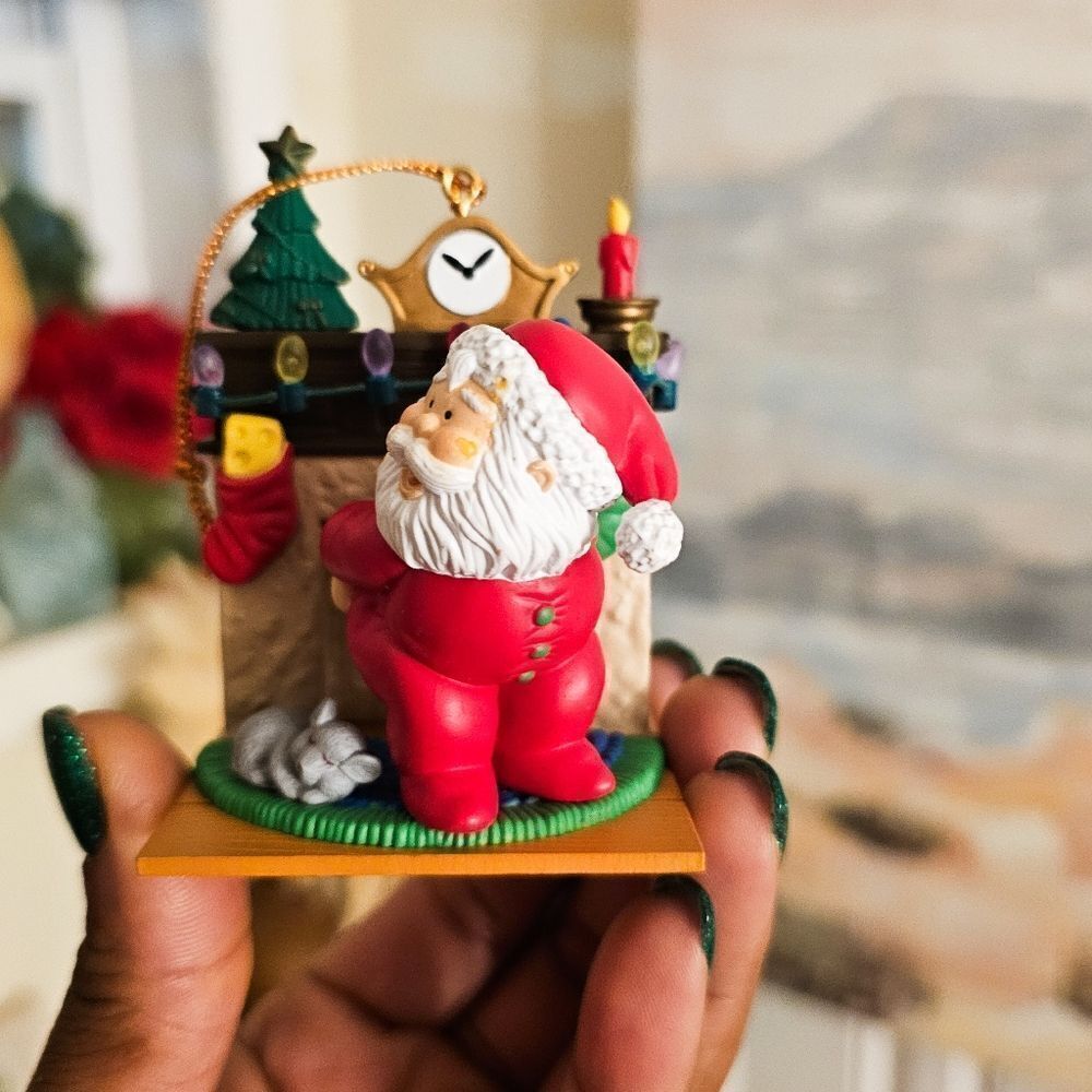 VTG 90's Westmar Kirkland Santa Warming His Bottom At the Fireplace Christmas Or